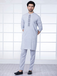 Grey Blended Kurta Trouser - AL-KT-2791