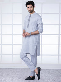 Grey Blended Kurta Trouser - AL-KT-2791