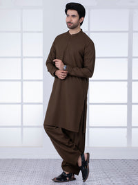 Brown Blended Kameez Shalwar - AL-KS-2792