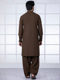 Brown Blended Kameez Shalwar - AL-KS-2792