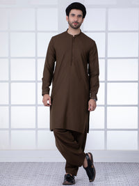 Brown Blended Kameez Shalwar - AL-KS-2792