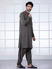 Brown Blended Kameez Shalwar - AL-KS-2793