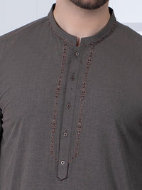 Brown Blended Kameez Shalwar - AL-KS-2793