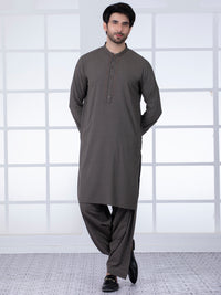 Brown Blended Kameez Shalwar - AL-KS-2793