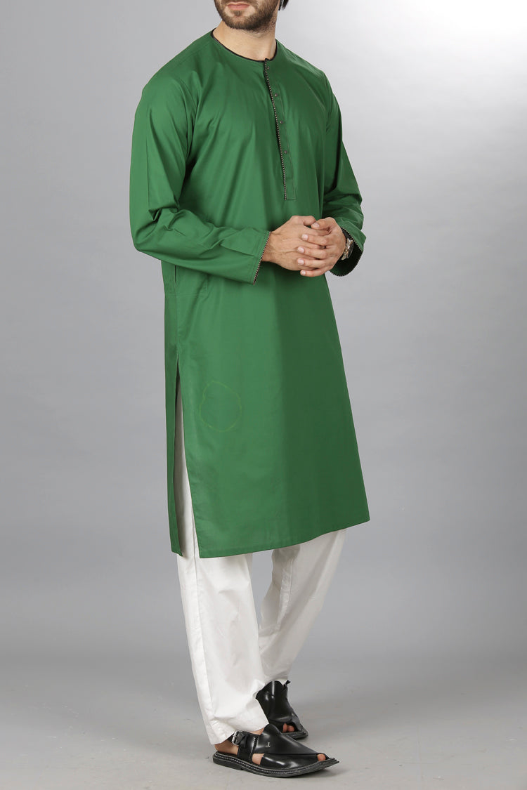 Green Cotton Kurta - AL-K-399