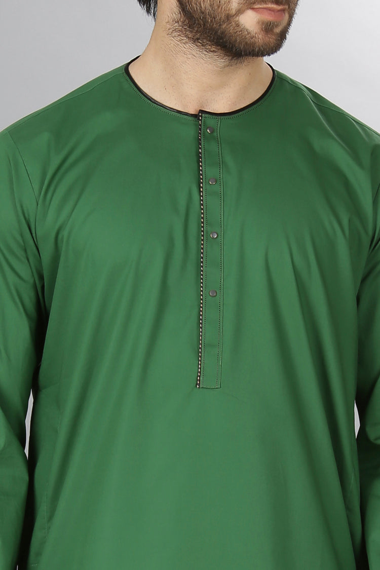 Green Cotton Kurta - AL-K-399