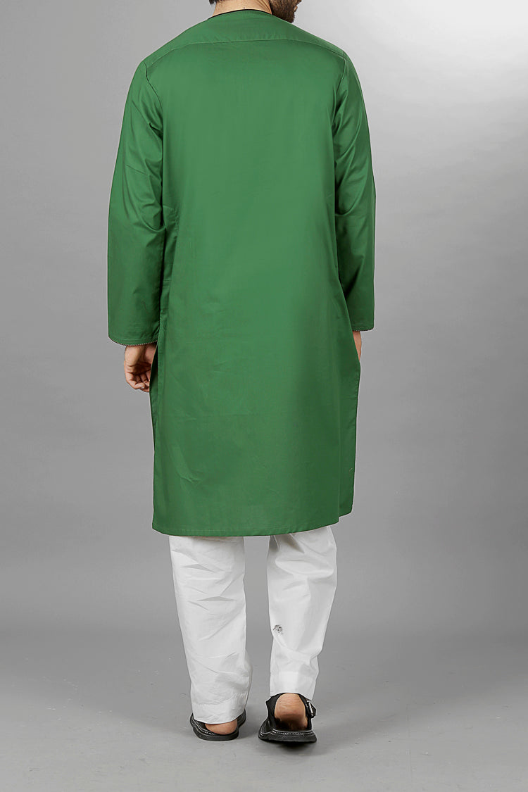 Green Cotton Kurta - AL-K-399