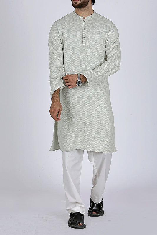 Sky Blue Slim Fit Kurta - AL-K-501