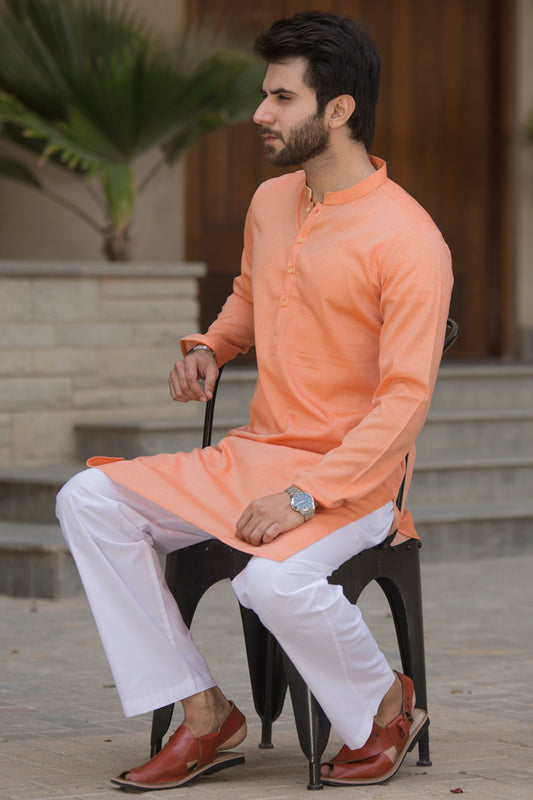 Peach Blended Kurta - AL-K-597