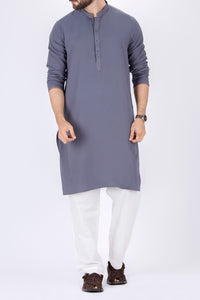 Teal Blue Blended Kurta - AL-K-687
