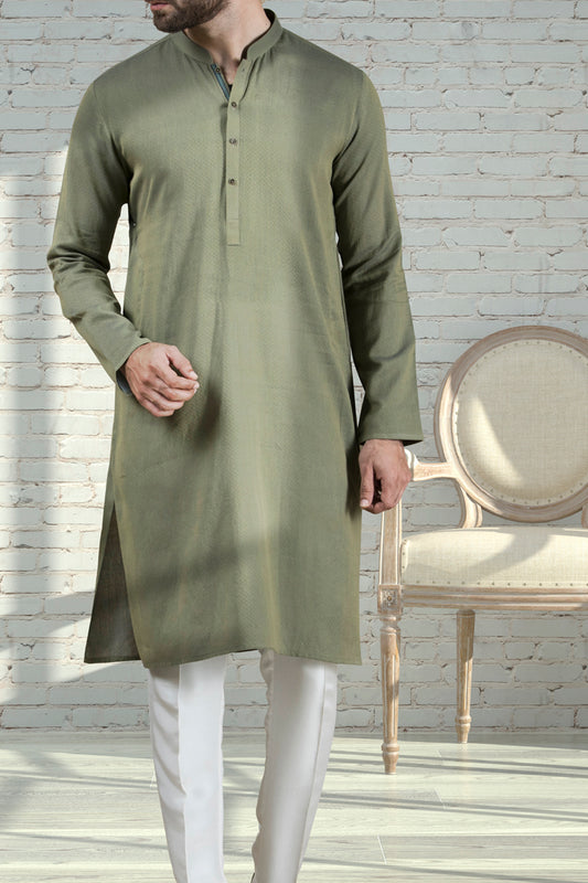 Green Blue Blended Kurta - AL-K-700