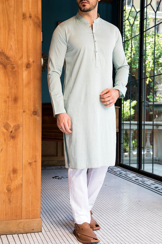 Sea Green Blended Kurta - AL-K-714