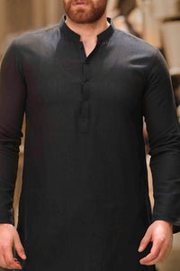 Black Cotton Kurta - AL-K-740