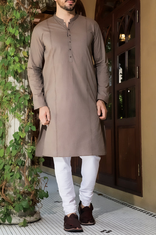 Brown Blended Kurta - AL-K-742