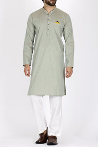 Light Green Cotton Kurta - AL-K-781
