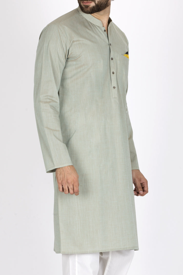 Light Green Cotton Kurta - AL-K-781