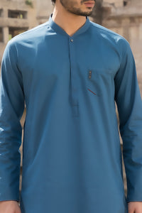 Blue Cotton Kurta - AL-K-790