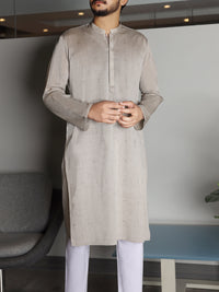 Light Gray Cotton Kurta - AL-K-812