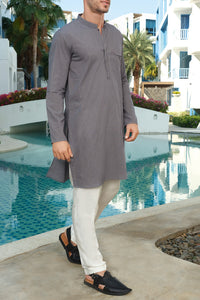 Light Blue Blended Kurta - AL-K-836