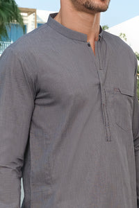 Light Blue Blended Kurta - AL-K-836