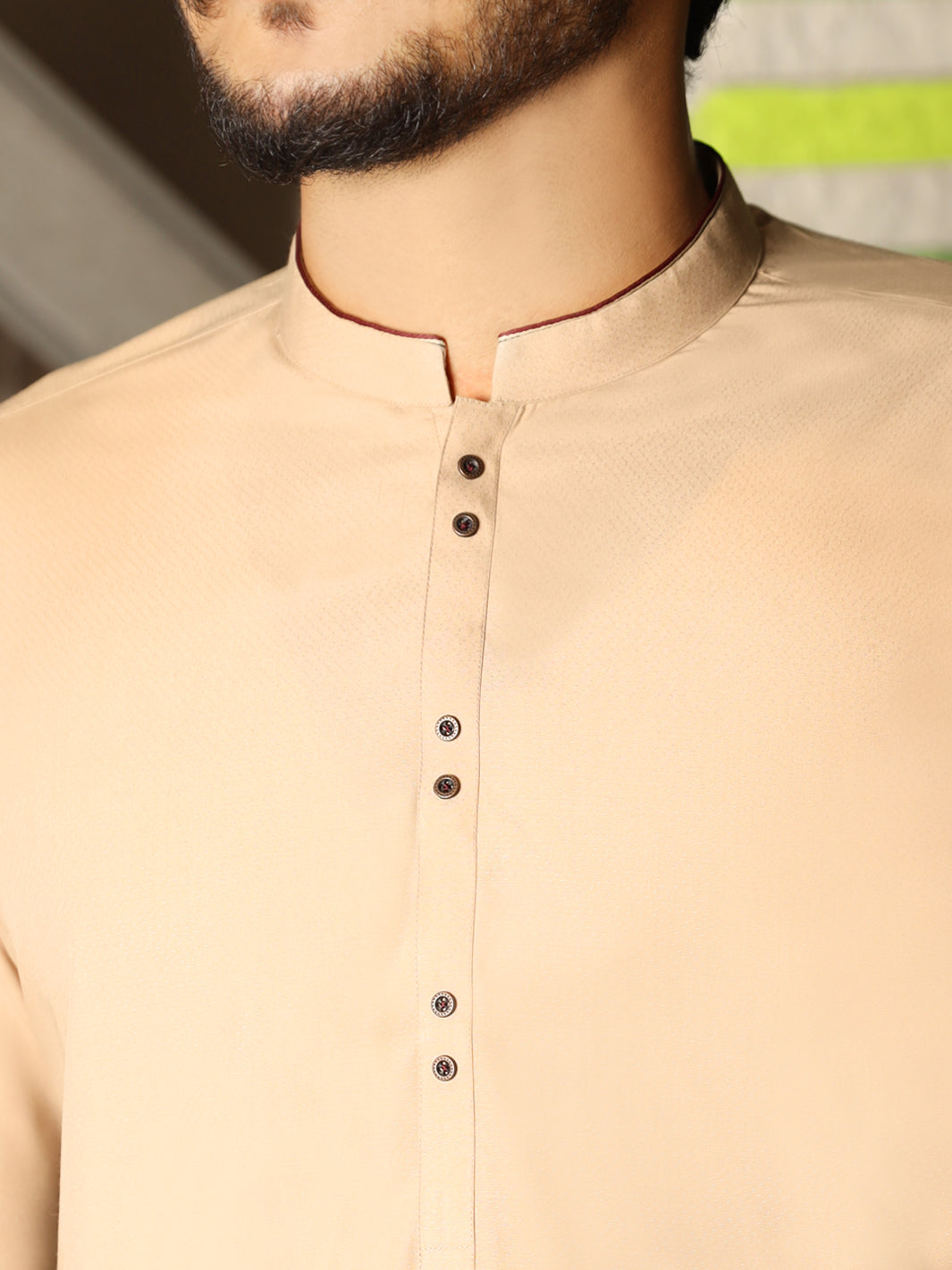 Fawn Blended Kurta - AL-K-848