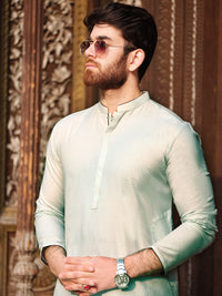 Light Blue Blended Kurta - AL-K-864