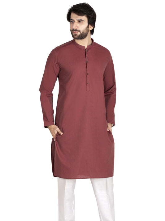 Maroon Blended Kurta - AL-K-880