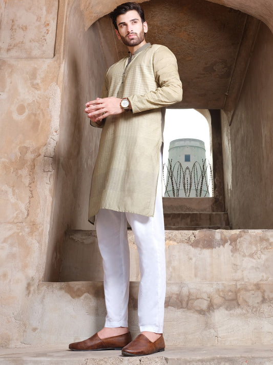 Green Cotton Kurta - AL-K-885