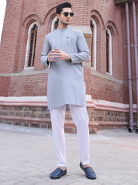 Light Blue Cotton Kurta - AL-K-886