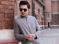 Grey Cotton Kurta - AL-K-887