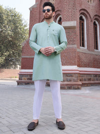 Light Green Cotton Kurta - AL-K-888