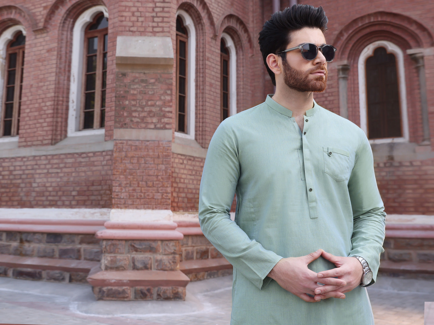 Light Green Cotton Kurta - AL-K-888