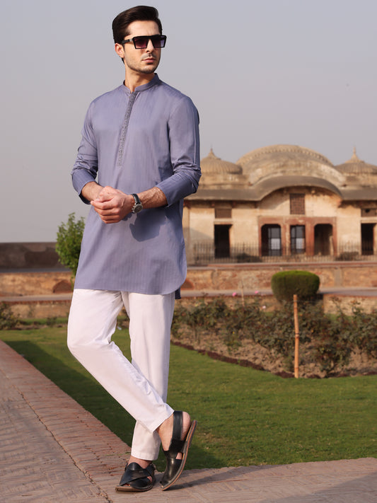 Purple Cotton Kurta - AL-K-893A