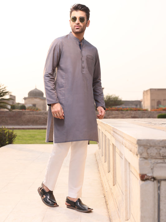 Purple Cotton Kurta - AL-K-903