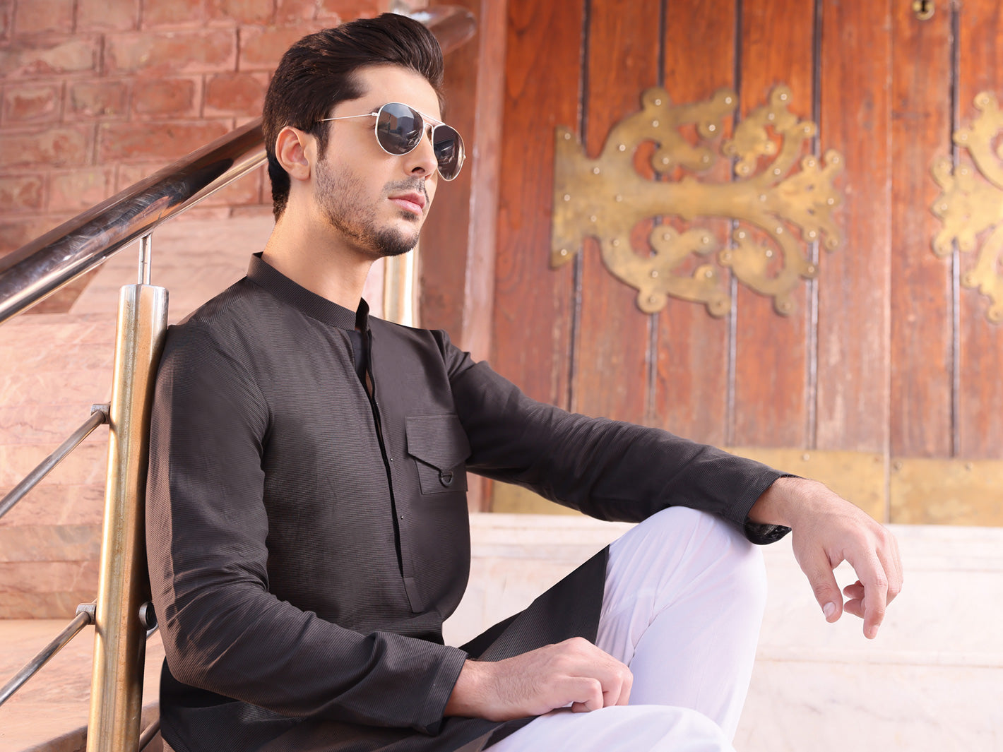 Grey Cotton Kurta - AL-K-907