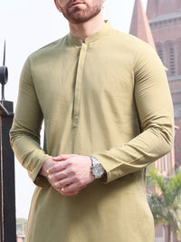 Green Cotton Kurta - AL-K-909