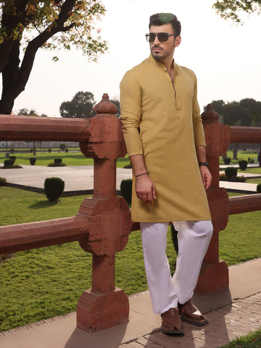 Light Green Cotton Kurta - AL-K-911