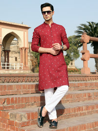 Maroon Blended Kurta - AL-K-913B