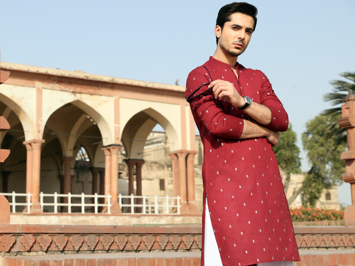 Maroon Blended Kurta - AL-K-913B