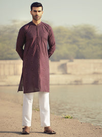 Maroon Cotton Kurta - AL-K-914C