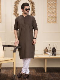 Olive Blended Kurta - AL-K-931