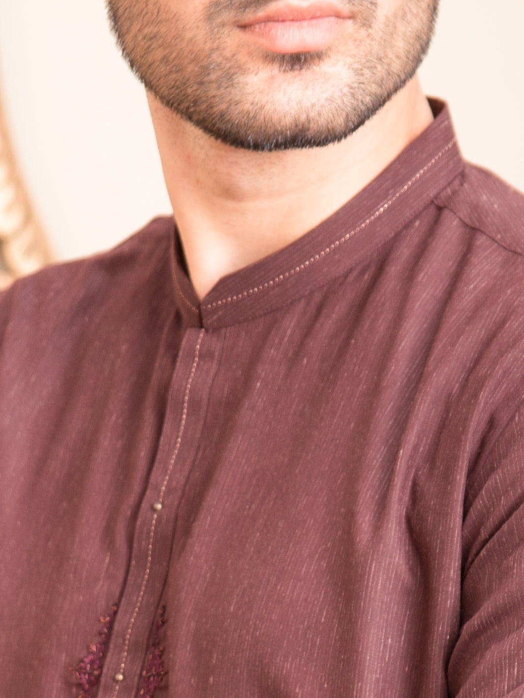 Burgundy Blended Kurta - AL-K-932