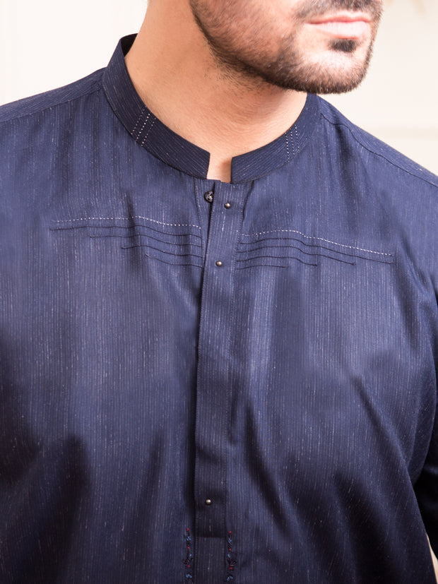 Blue Blended Kurta - AL-K-933