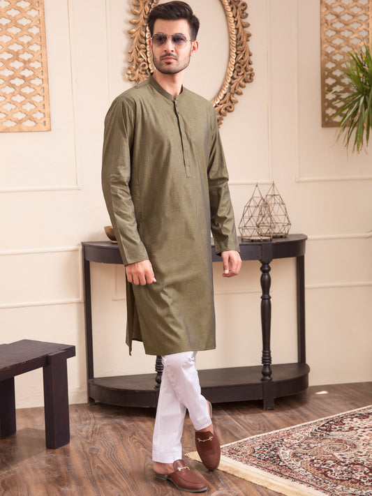 Green Blended Kurta - AL-K-941