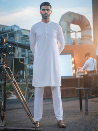 White Blended Kurta - AL-K-971