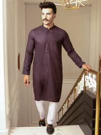 Maroon Blended Kurta - AL-K-974