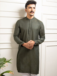 Green Blended Kurta - AL-K-977