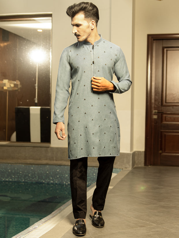 Sea Green Blended Kurta - AL-K-982