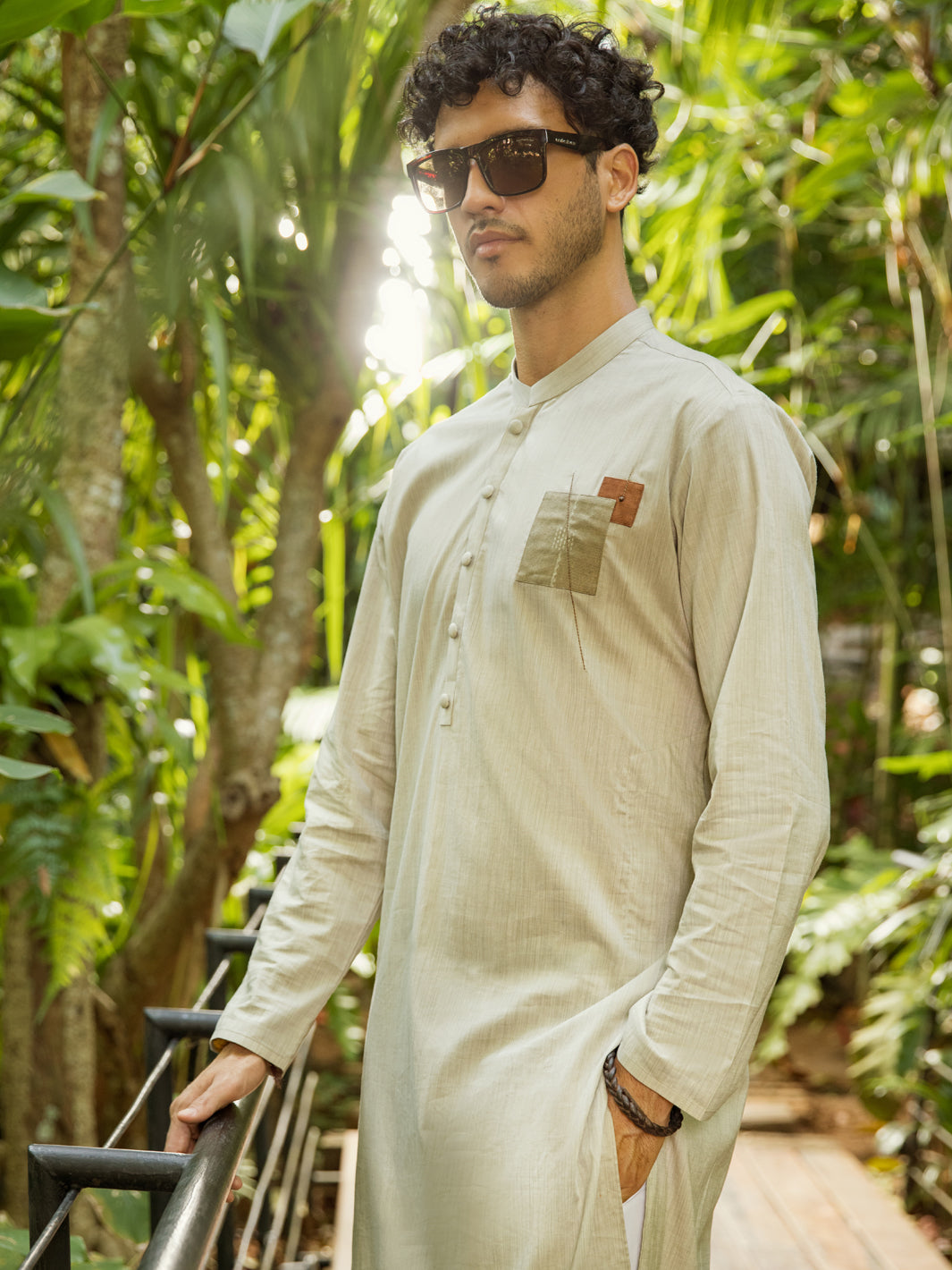 Light Grey Blended Kurta - AL-K-993