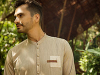 Beige Blended Kurta - AL-K-994